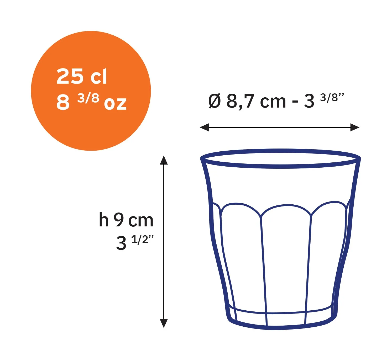 Clear Glass Tumbler - Set of 6